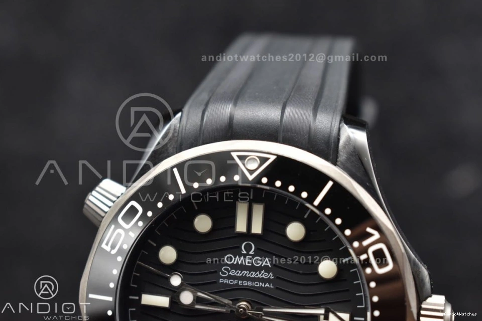 VSF A Best Edition Black Strap 300M PVD 1081 Dial Seamaster Diver GoAnywhere Black Rubber on 0116